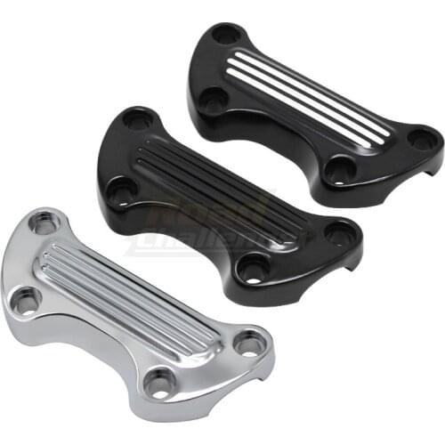 Motorcycle Black Chrome Handlebar Riser Top Clamp For Harley Touring Street Glide Softail Breakout Dyna Fat Boy Sportster