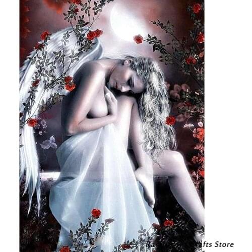 Full Square/round Drill 5D Diy Diamond Painting Angel Embroidery Rhinestone Cross Stitch Kits Girl Mosaic Pictures Home Decor