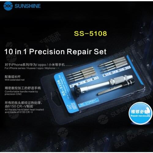 SUNSHINE 10 In 1 Mini Screwdriver Bit Sets Screw Driver torx Multi-Function Set For Laptops Phone Watch Tablet Hand Repair Tools