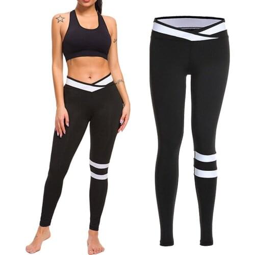 New Arrival Cross Waist Yoga Pants Slim Fit Stretch Workout Trousers Running Yoga Sports Leggings
