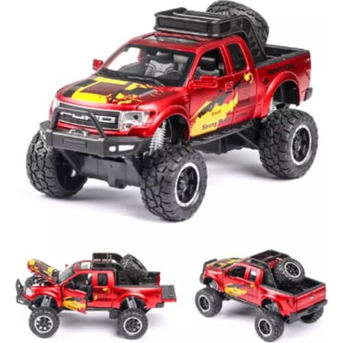 New 1:32 Ford Raptor F150 Pickup Truck Alloy Car Model Pull Back Diecast Car Toy Car Model Gift Toys For Kids Birthday