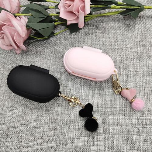 New Cute Soft Case for Samsung Galaxy Buds / Buds+ Plus Case Earphone Protective Cover Accessories Love Hair Ball key Ring Decor