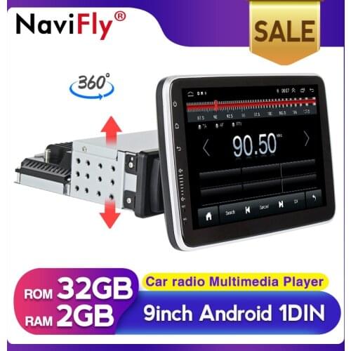 NaviFly New Rotation Tesla Screen Android HD 1024X600 Car Radio BT Universal For Nissan Toyota Hyundai GPS Navigation Player FM