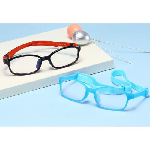 Girls Boys Glasses Frame Optical TR90 Kids Silicone Glasses Strap Eyeglass Frames Soft Tape Rope Children Flexible Glasses