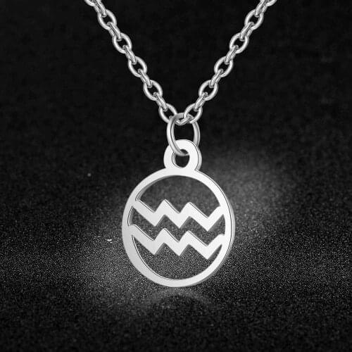 AAAAA Quality 100% Stainless Steel 12 Constellation Zodiac Charm Necklace for Women Special Gift Fashion Charm Necklaces