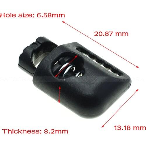 Plastic Cord Lock Stopper Toggle Cilp Black For Garment Accessories