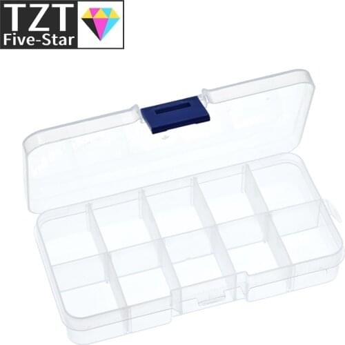 10 Grid canbe remove transparent plastic small box kit storage box jewelry jewelry box electronic components parts finishing box