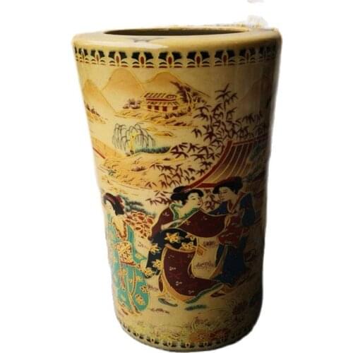 Rare Old Handwork Jingdezhen Porcelain Painting Vase pen holder