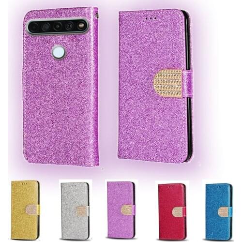 Luxury Glitter Diamond Flip Leather Wallet Phone Case For LG K41s K51s K61 Phone stand function cover card slot