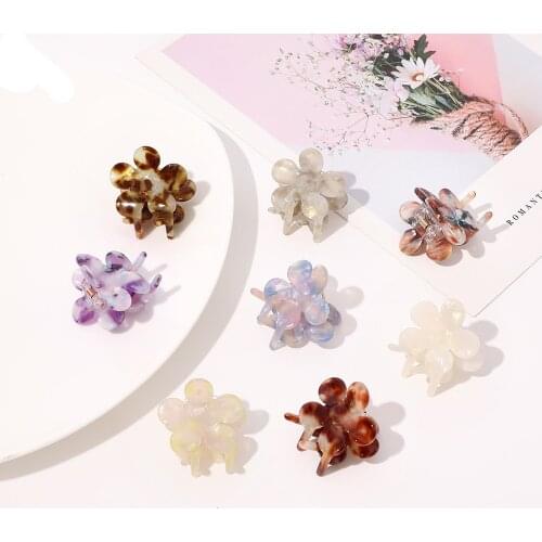 Ruoshui Woman Acetate Floral Small Hair Claws Clips Flower Hairpins Hair Accessories Hairgrips Headwear Barrettes Ornaments