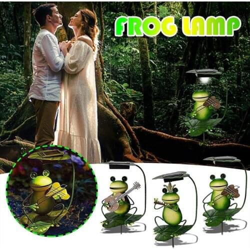 Outdoor Solar Frog Lights Figurine Decor Frog Garden Decor Frog Stake Landscape Light Patio Lawn Garden Decoration Outdoor