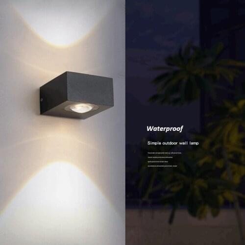6W LED Outdoor Waterproof Wall Lamp Garden Fence Park Step Balcony Interior Decoration Rectangular Wall Lamp LP43