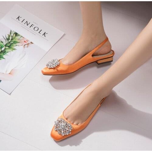 Plus Size 9 10 11 12 ladies high heels women shoes woman pumps Crystal buckle shoes