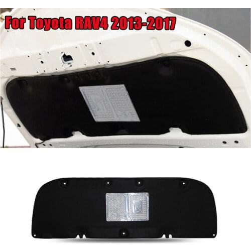 Car Front Engine Hood Sound Heat Insulation Cotton Soundproof Pad Mat Foam with Buckle for Toyota RAV4 2013-2017 PET Type