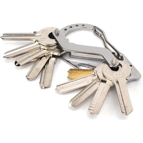 1PC Stainless Steel Keychain Key Holder Storage Clip Quick Hook Hanging Buckle Portable Screwdriver Wrench EDC Multi-tool