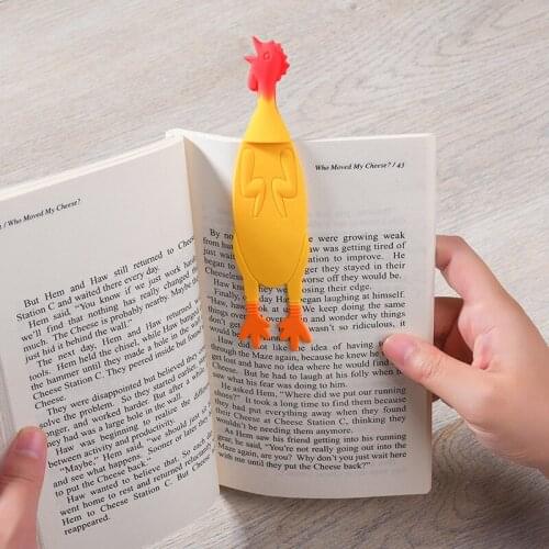 1pcs cute animal angry chicken bookmark cute silicone bookmark for book promotion gift stationery reading bookmark