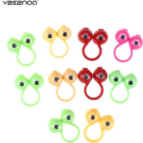 10Pcs Party Favors For Kids Gift Toys Pinata Fillers Birthday 25mm Eye Finger Puppets Plastic Rings With Wiggle Eyes