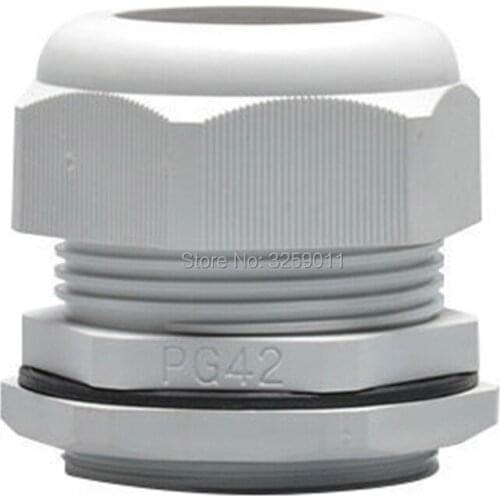 10PCS Cable Glands PG 42 Black White Waterproof Adjustable Nylon Connectors Joints With Gaskets 32-38mm For Electrical Appliance