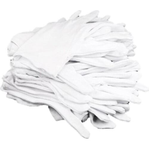 12 PAIRS 100% COTTON WHITE MOISTURISING LINING GLOVE health music work