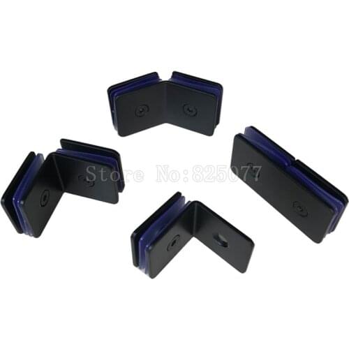 2PCS Dumb Black 90/135/180 Degree Glass Clamp Stainless Steel Glass Shower Door Fixed Hinge/Clip For Bathroom Hardware JF1317
