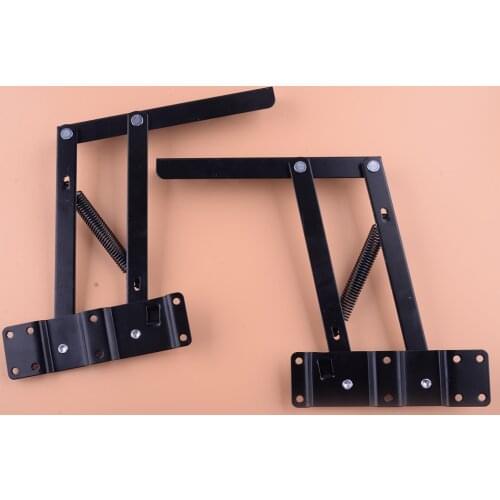 2pcs Black Iron Lift Up Top Coffee Table Spring Hinge Fitting Furniture Mechanism Hardware Frame