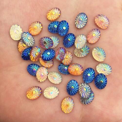 200PCS Mix AB Resin 6*9mm Oval Crystal Flatback Rhinestone Wedding Applique Craft DIY scrapbook Ornament SF937