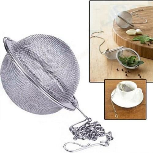 304 Stainless Steel Tea Strainer Infuser Mesh Filter Herbal Ball Cooking Kitchen Tools Tea Locking Seasoning Ball Tea Spice