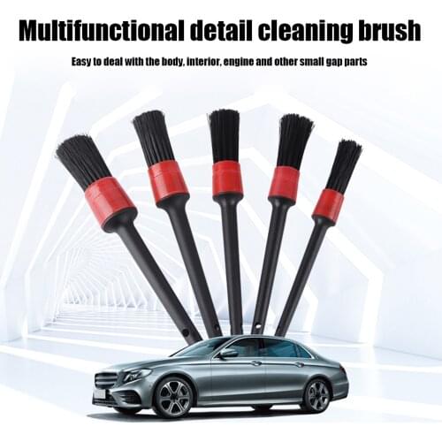 5pcs Car Detailing Cleaning Brush Auto Dashboard Air Vents Dust Clean Wash Set Automotive Detail Brushes for Car Cleaning