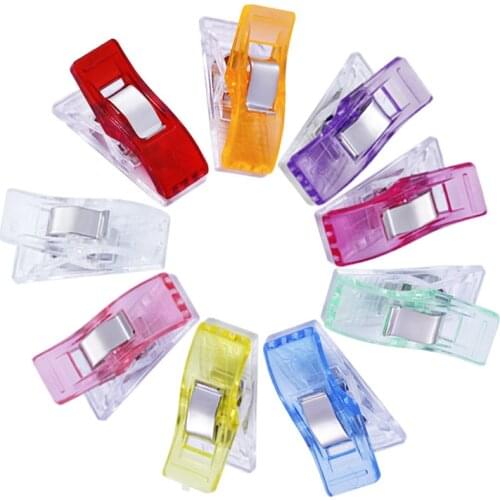 50pcs Multicolor Plastic Clips Fabric Clamps Patchwork Hemming Job Foot Case Sewing Tools Sewing Accessories