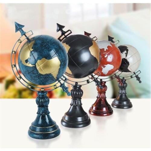 American Style Retro Globe Resin Ornaments Bookshelf Wine Cabinet Office Living Room Decoration Home Decor Birthday Gifts