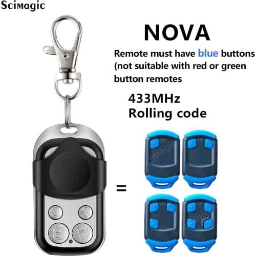 Centsys/Centurion NOVA Garage Door Remote Control 433MHz Transmitter Rolling Code