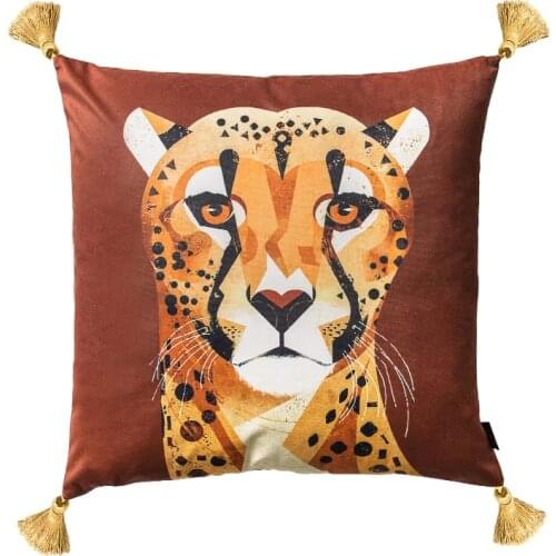 DUNXDECO Artistic Leopard Couch Cushion Cover Decorative Pillow Case Luxury Art Home Cozy American Style Sofa Chair Coussin