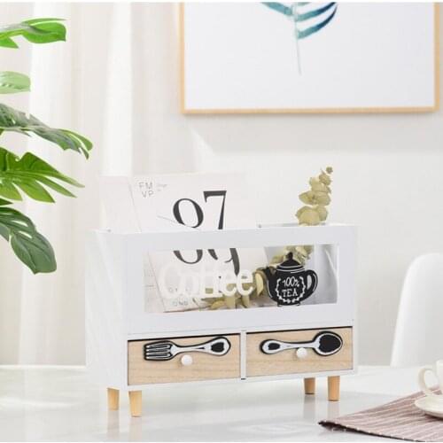 Retro Wooden Small Storage Cabinet Compartment Drawer Desktop Storages Box Office Supplies accept Locker Cosmetics Tableware