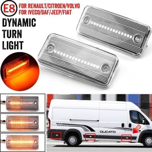 For Iveco Fiat Ducato Citroen Relay Peugeot Boxer Renault VOLVO Dynamic Side Marker Repeater Light Turn Signal Light Lamp