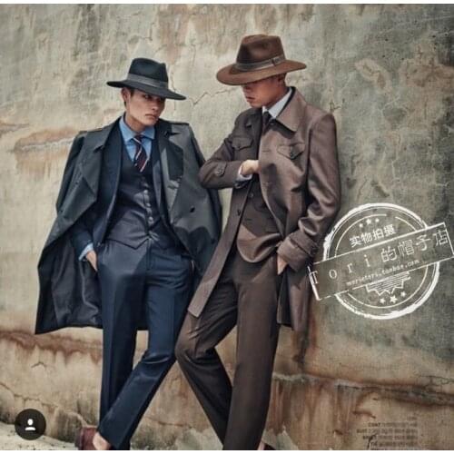 7cm Wool Wide Fedora Felt Bowler Hat ,Women Men Ladies Top Jazz Hat European American Church Cap Vintage Panama Sun Top Hat