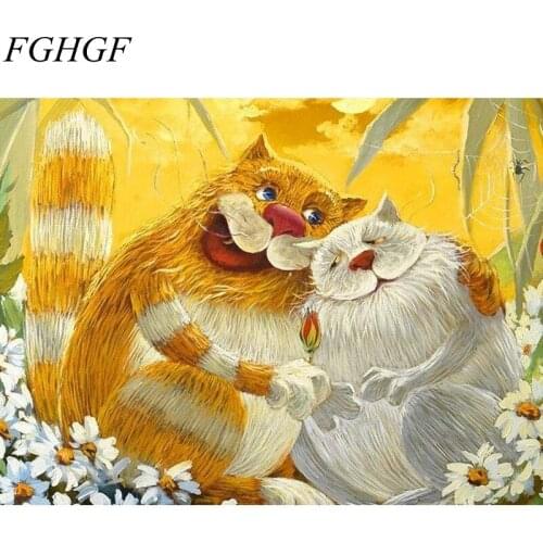 FGHGF New Frameless Pictures Digital Oil Painting Wedding Decorative Hand Painted On Canvas By Numbers Wall Sticker