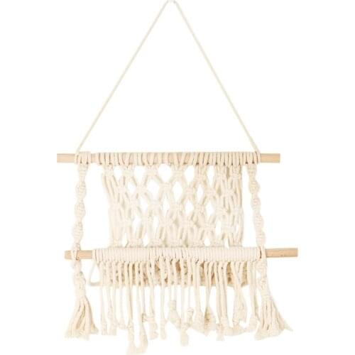 FQYL Macrame Wall Hanging Tapestry Bohemian Geometric Hand Woven Tassel Tapestries Home Living Room Sofa Headboard Decoration