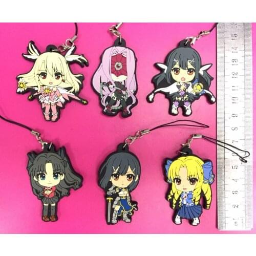 G464 Fate stay night/ Random Send Original Japanese anime figure rubber Silicone mobile phone charms/key chain/strap
