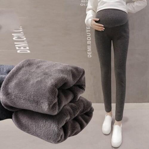 2020 Hot Sale All Match Maternity Winter Leggings Good Quality Cotton Thicken Velvet Warm Leggings For Pregnant Women