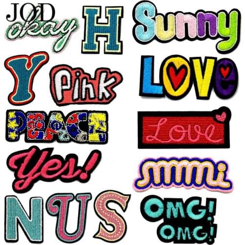 JOD Personalized Letter Clothes Patches Alphabet Embroidered Stickers Jacket Dress Applique Decoration Ironing Application Brand