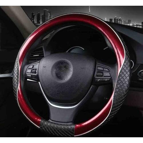 3D Sport Car Steering Wheel Covers Micro Fiber Leather Two-Tone Steering Wheel Case Auto Interior Accessories Black Blue