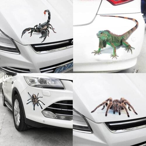 Cool 3D Wall Sticker Animal Spider Gecko Scorpion Vinyl Wall Decal Stickers for Cars Auto Motorcycle Cover Scratches Car Decor