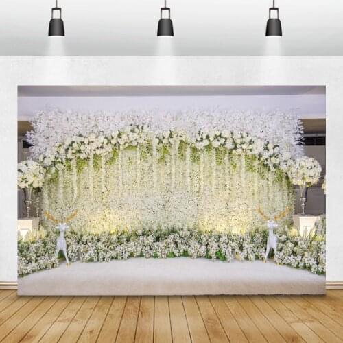 Laeacco Wedding Flower Marriage Photography Backdrop Valentines Day Birthday Party Poster Banner Photo Background Photo Studio