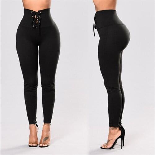 Fashion High Waist Stretch Leggings Women Solid Bandage Slim Fitness Sport Legging Basic Cotton Ultra Soft Brushed Womens Pants