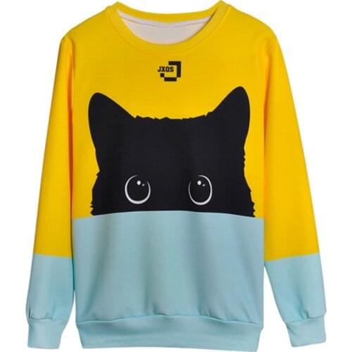 PLstar Cosmos Cute Cat Hoodies 3d Sweatshirt Women Men Kawaii Black Cat Hoody Animal Pullovers Funny drop shipping