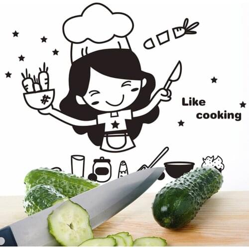 Cartoon Like Cooking Kitchen Wall Sticker Kitchen Restaurant Decoration Mural Art Decals Home Decor Stickers Wallpaper