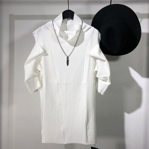 Owen seak Men T Shirt Cotton High Street Mens Clothing Oversize Tops Tees Summer Men Hip HOP Long Tees Black White T Shirt