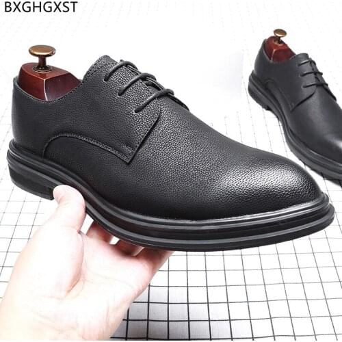 Black Oxford Men Dress Shoes Leather Elegant Wedding Shoes for Men 2021 Luxury Designer Business Shoes Men Chaussure De Homme