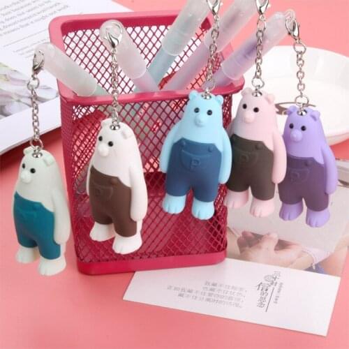 16pcs factory direct new creative Bear Pendant neutral pen black water pen student stationery 0.5mm black