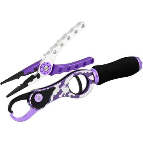 Outdoor Hunting Camouflage Fishing Tools Set Aluminium Fishing Pliers Fish Grip Fishing Tool Set High Promotion Set